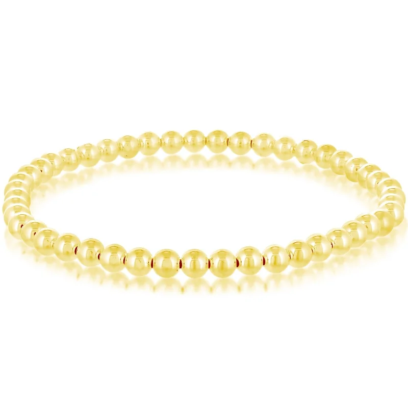 tennis bracelets for women -4mm Gold Filled Bead Bracelet