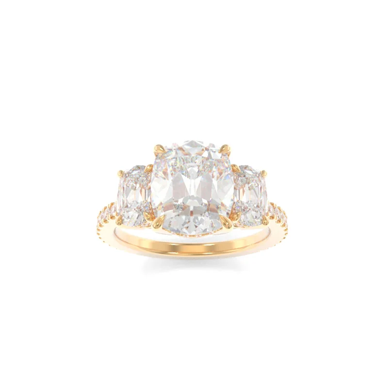 custom designed engagement rings for women -Samantha Ring Old Mine Cushion