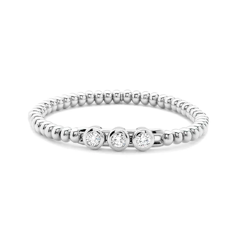 engraved bangles for women -0.90ctw, 18K White Gold Tresore Stretch Bracelet