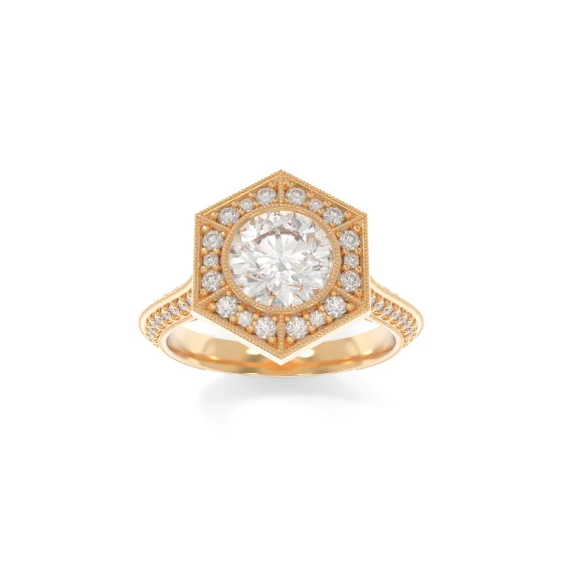 gold engagement rings for women -Octavia Ring Round OEC