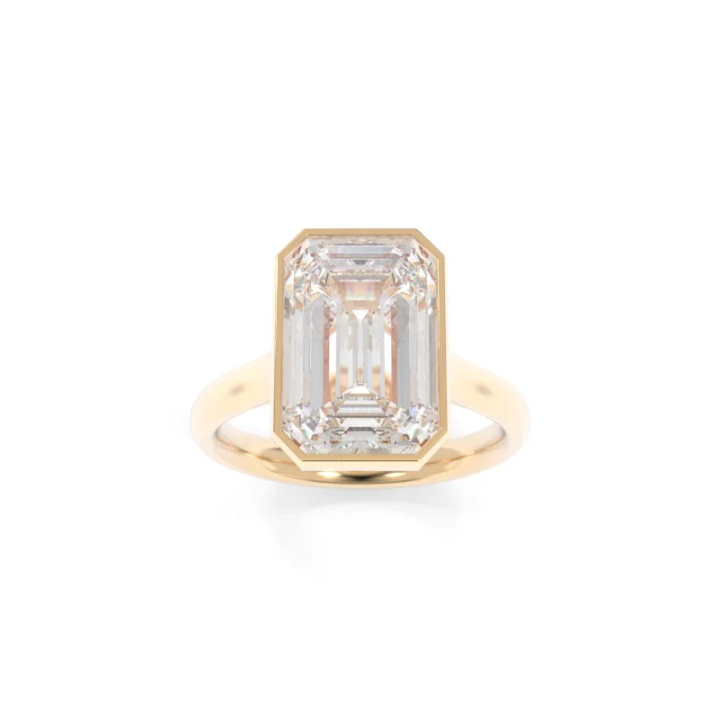 yellow gold engagement rings for women -Gwen Solitaire Emerald