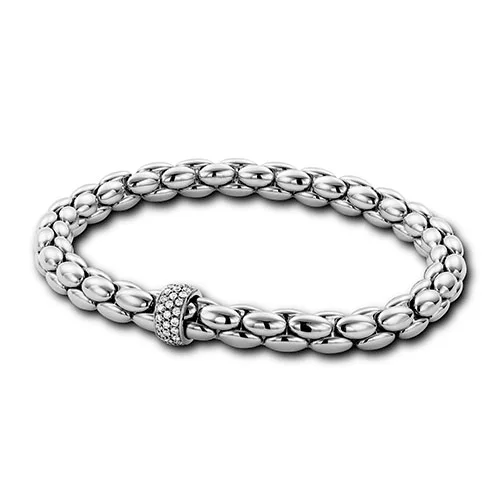 custom bracelets for women -0.24ctw, 18K White Gold Tresore Stretch Bracelet