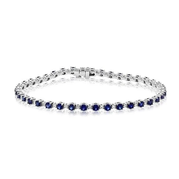 custom bracelets with initials for women -Sapphire & Diamond Bracelet