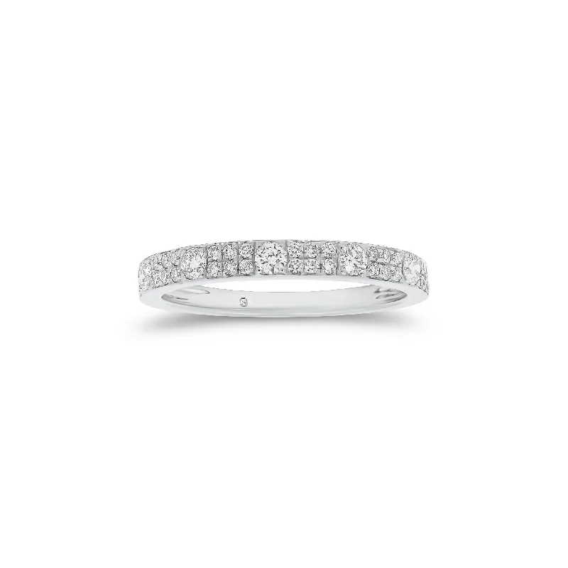 custom engagement rings for women -Diamond Pattern Stacking Ring