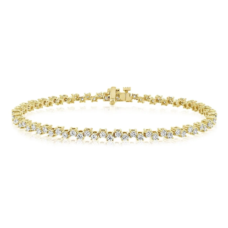 dainty bracelets for women -2.20 Carat Zig Zag Diamond Bracelet