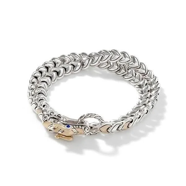 silver bangles for women -JOHN HARDY Legends Naga Double Wrap Bracelet