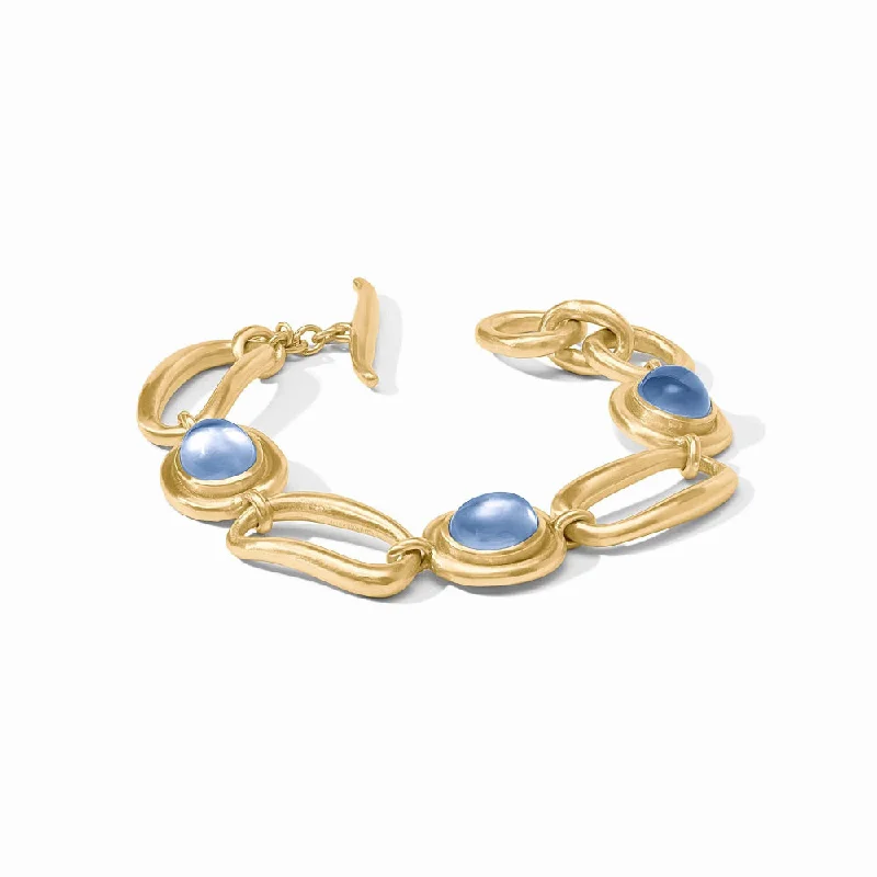 trendy stackable bracelets for women -Julie Vos Wave Stone Bracelet