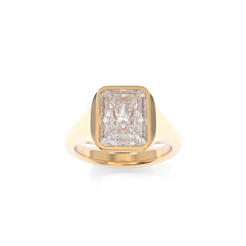 engagement rings with beautiful halo settings for women -Sculpted Signet Ring Radiant