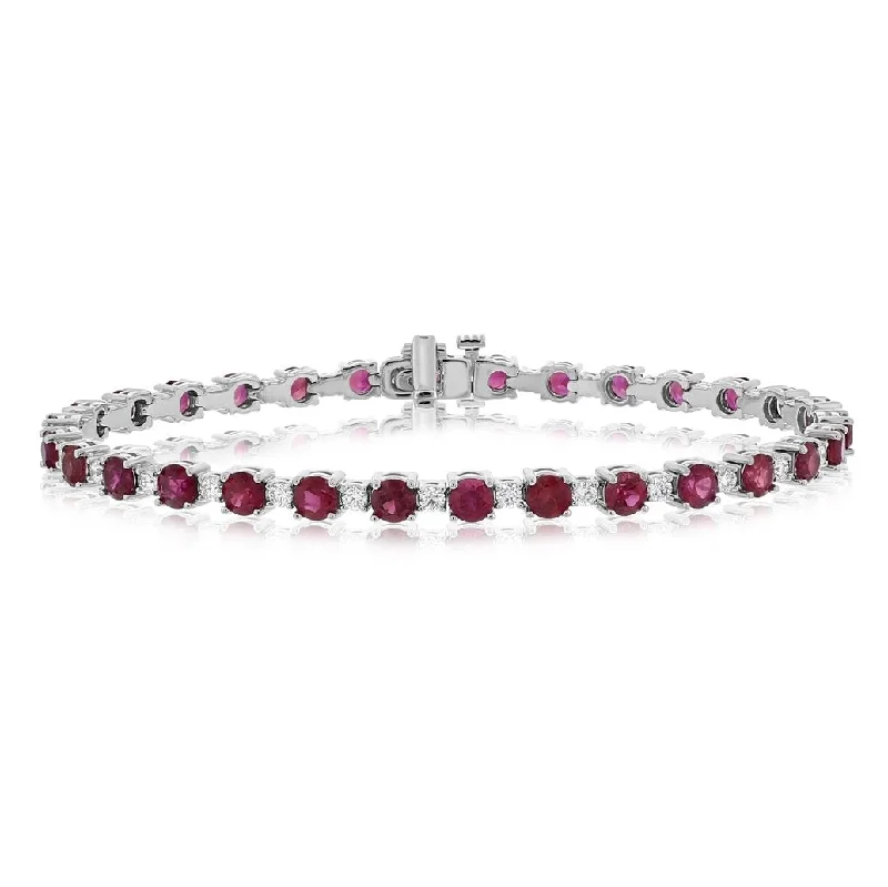 women’s handmade gold bracelets -Ruby & Diamond Bracelet