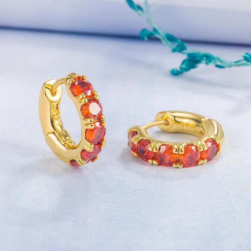 Red Diamond Earrings [Yellow Gold]]