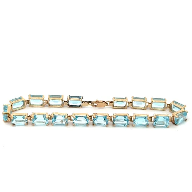 bangles for women -Estate Blue Topaz Tennis Bracelet