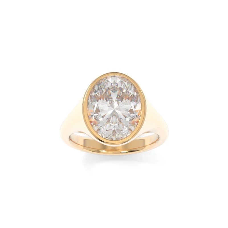 art deco engagement rings for women -Sculpted Signet Ring Oval