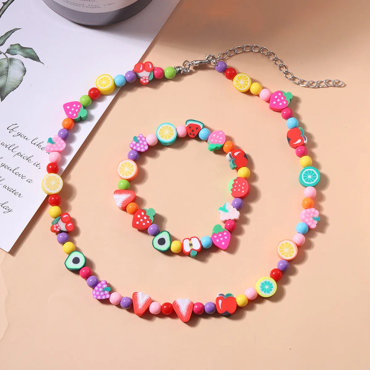 pearl bracelets for women -Cute Fruit Alloy Resin No Inlaid Women's Bracelets Earrings Necklace