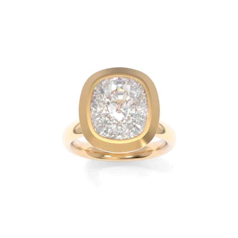 engagement rings with a thin band for women -Betty Solitaire Elongated Cushion