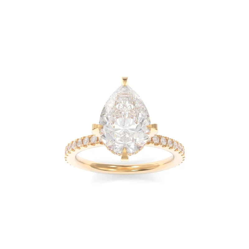 emerald cut engagement rings for women -Natasha Ring Pear