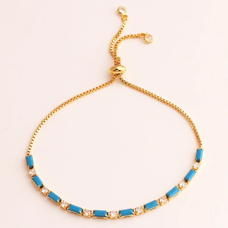 Hole Blue Stretch Bracelet