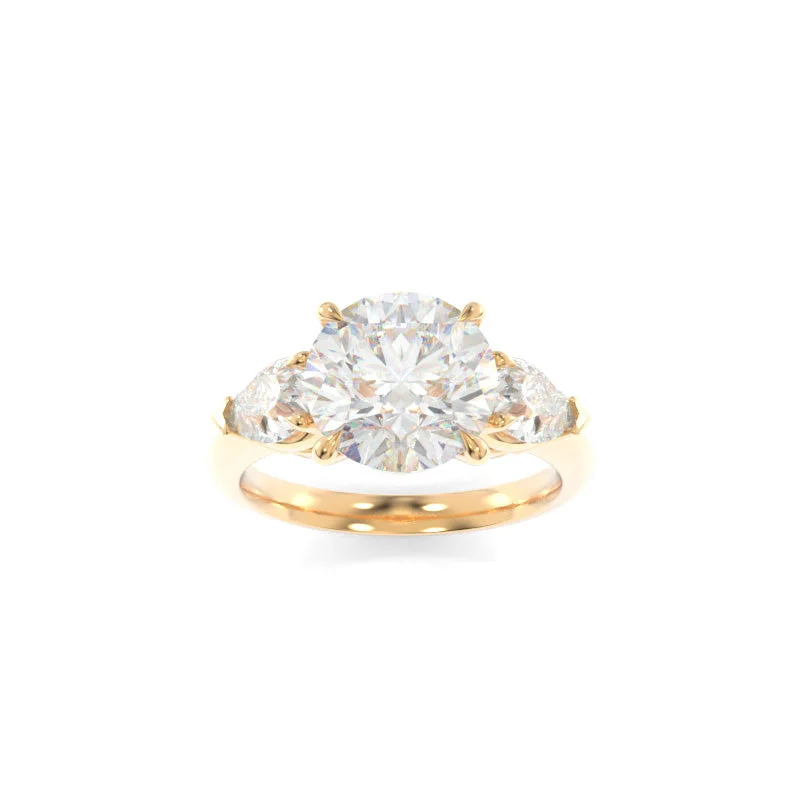 engagement rings with side stones for women -Charlotte Solitaire Round