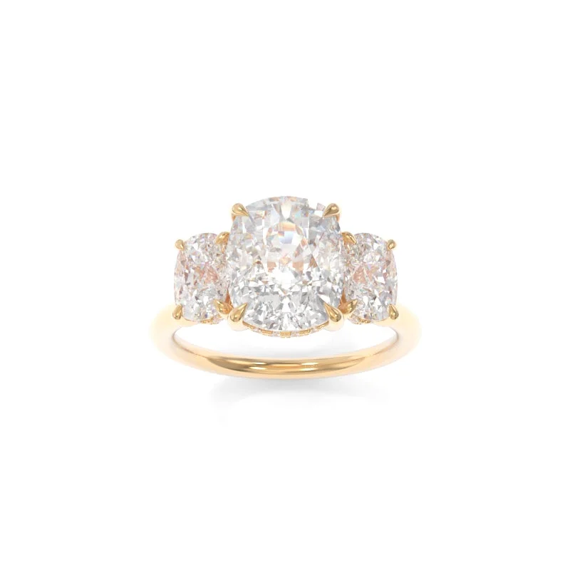 unique engagement rings for women -Taylor Three Stone Solitaire Elongated Cushion