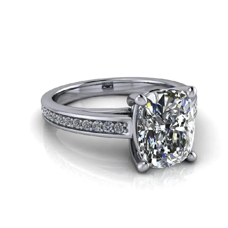 custom engagement rings for women -Flynn No. 1 Moissanite Ring