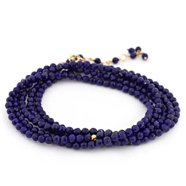 diamond bangles for women -ANNE SPORTUN  Lapis Beaded Wrap Bracelet