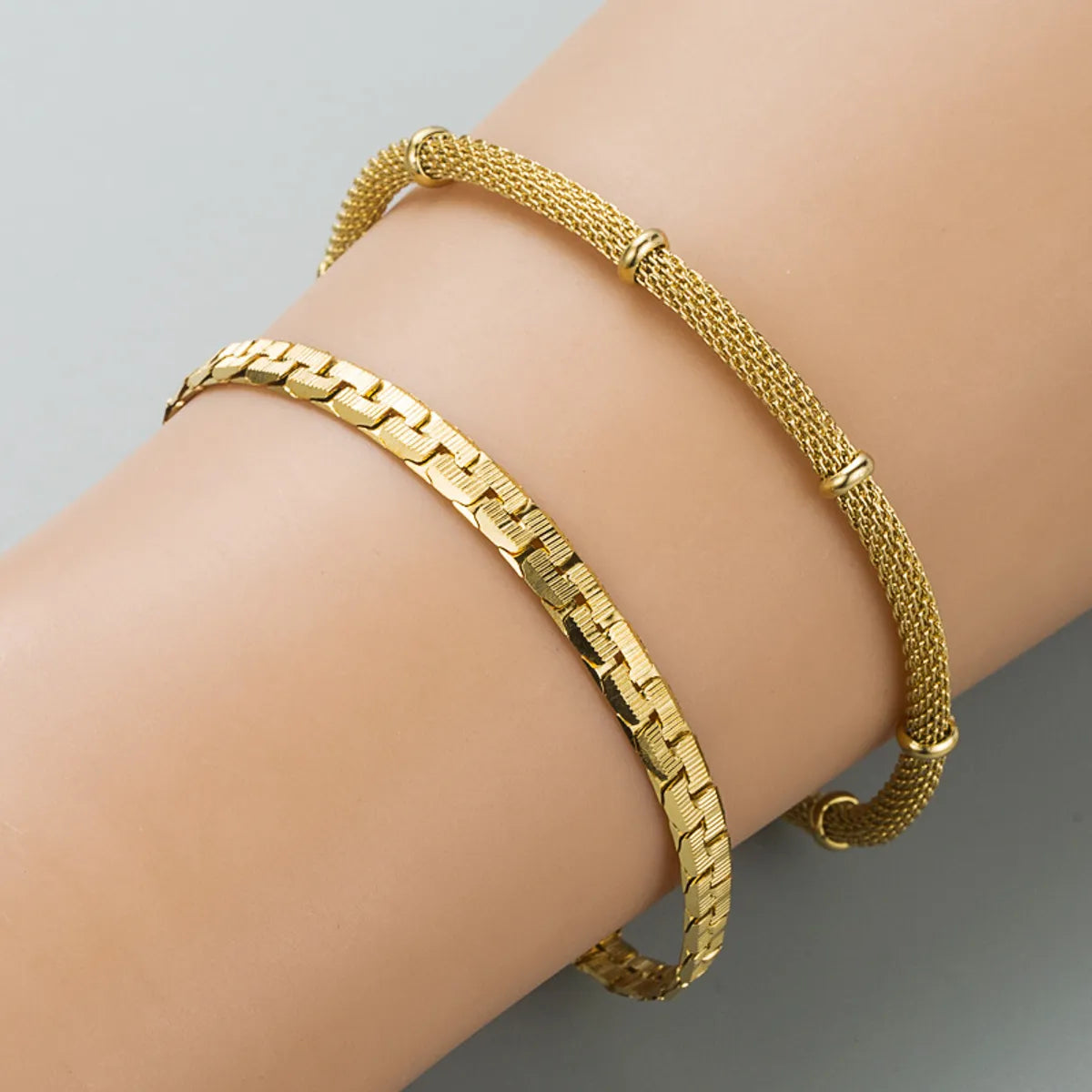 adjustable gold bracelets for women -Fashion Titanium Steel Bracelet Simple Hip-hop Solid Color Bracelet