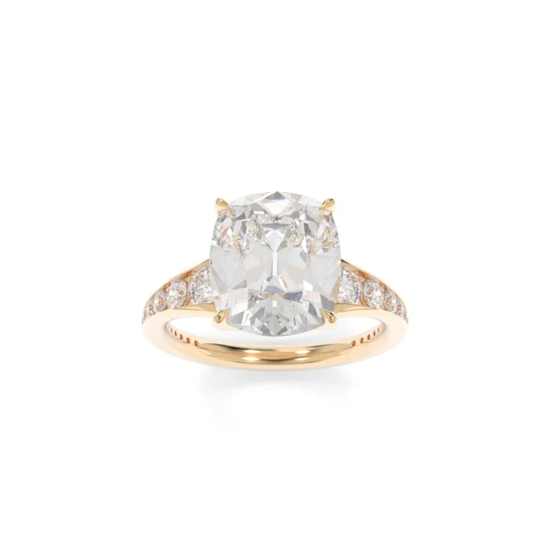 engagement rings with white diamonds for women -Collins Ring Old Mine Cushion