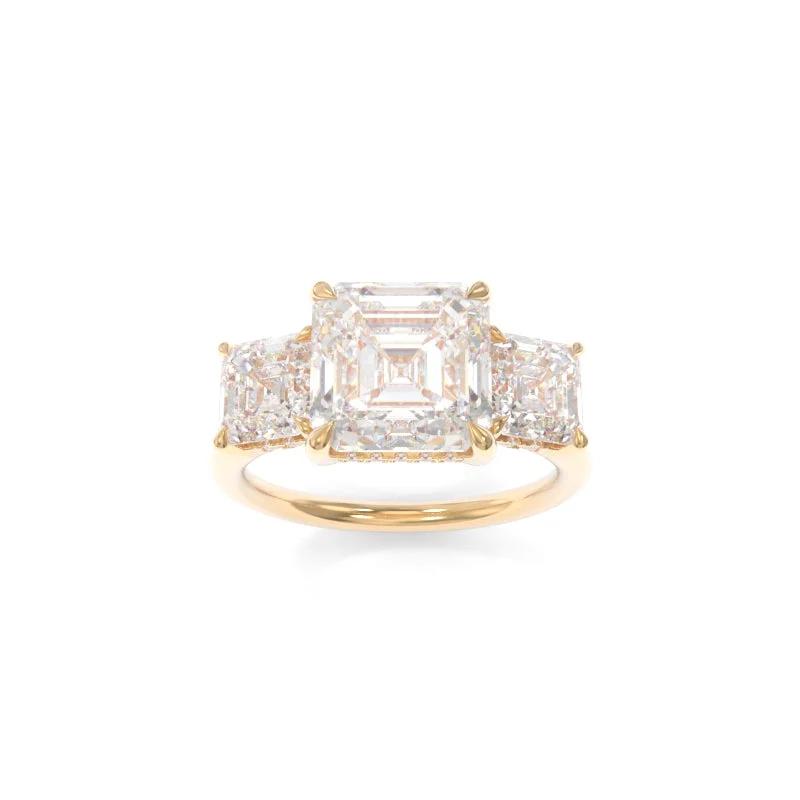 custom engagement rings for women -Taylor Three Stone Solitaire Asscher