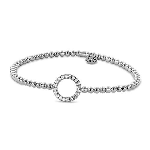 silver cuff bracelets for women -0.28ctw, 18K White Gold Tresore Stretch Bracelet