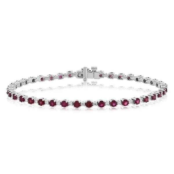 luxury charm bangles for women -Ruby & Diamond Bracelet