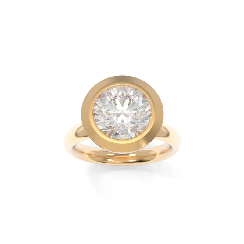 engagement rings with a large diamond for women -Betty Solitaire Round