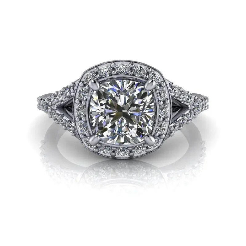 square cut engagement rings for women -Victory No. 1 Moissanite Ring