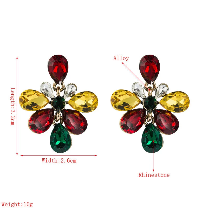 engagement rings with radiant cut diamonds for women -Fashion Diamond Flower Earrings