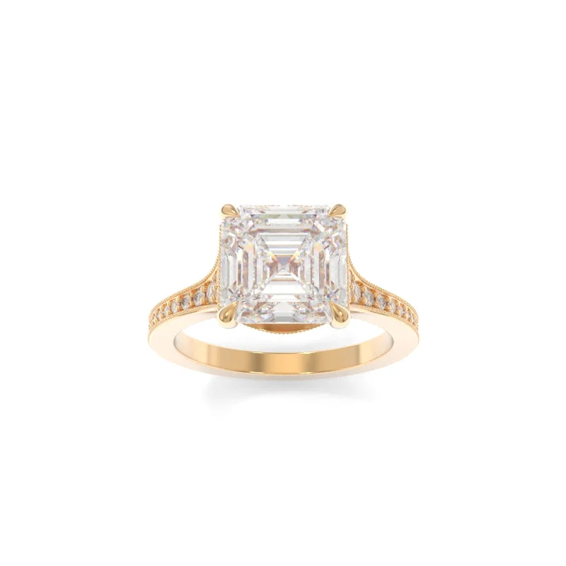 engagement rings with beautiful gemstones for women -Viola Ring Asscher