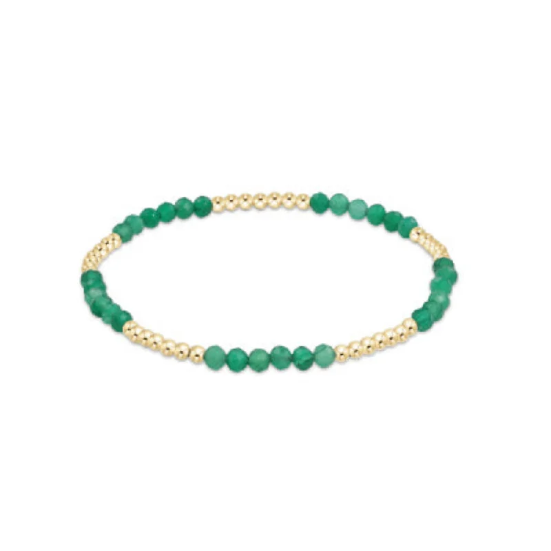 thin bangles for women -enewton 6.25" Blissful Pattern 2.5mm Bead Gemstone Bracelet - Green Onyx