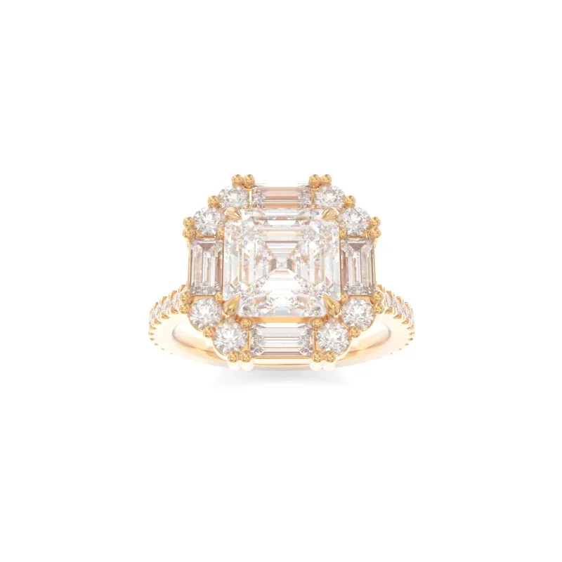 engagement rings with oval diamonds for women -Cordelia Ring Asscher