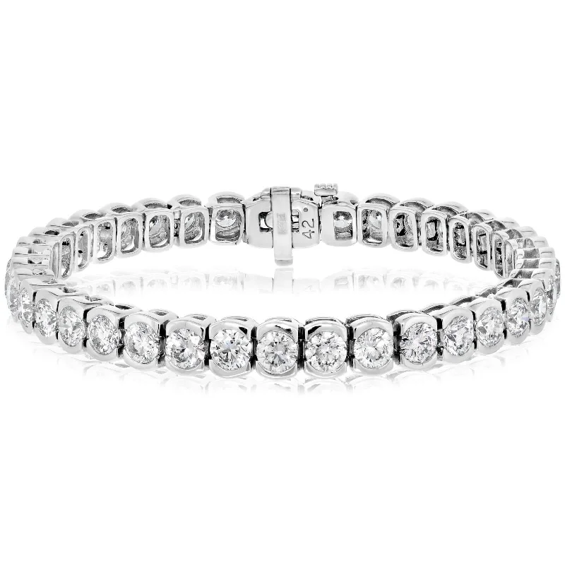 silver bangles with crystals for women -12.60 Carat Half Bezel Diamond Bracelet