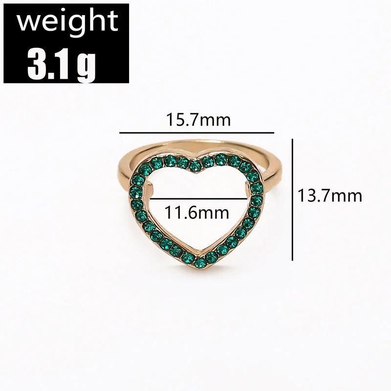 sustainable engagement rings for women -Cross-border New Ring Trend Love Diamond Niche Design Cold Wind Gold-plated Ring