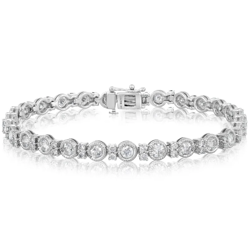 adjustable gold bracelets for women -4.00 Carat White Gold Fashion Bracelet