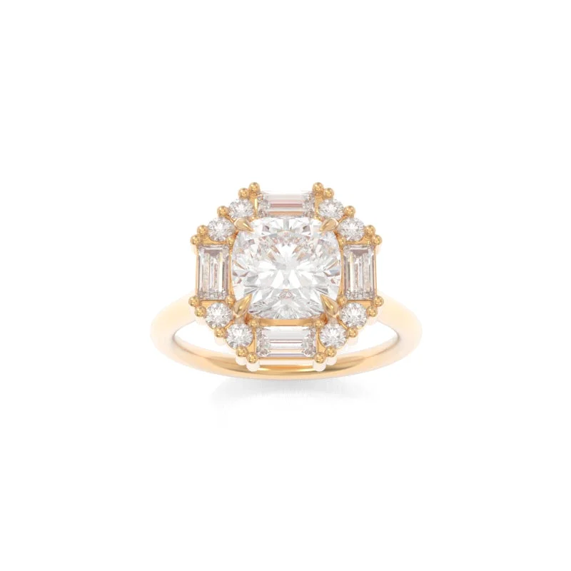 geometric engagement rings for women -Cordelia Solitaire Cushion