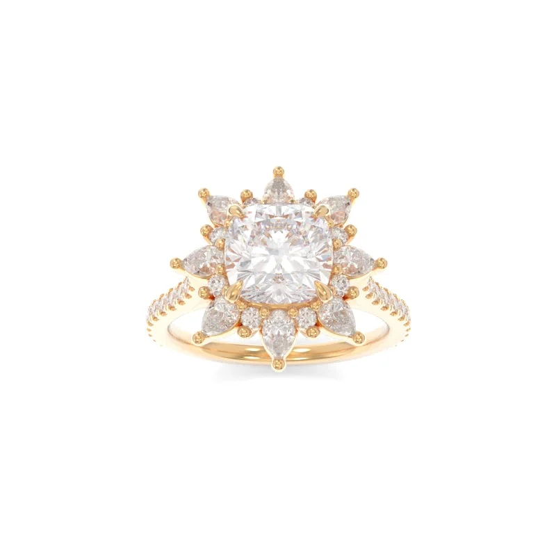 affordable diamond engagement rings for women -Loretta Ring Cushion