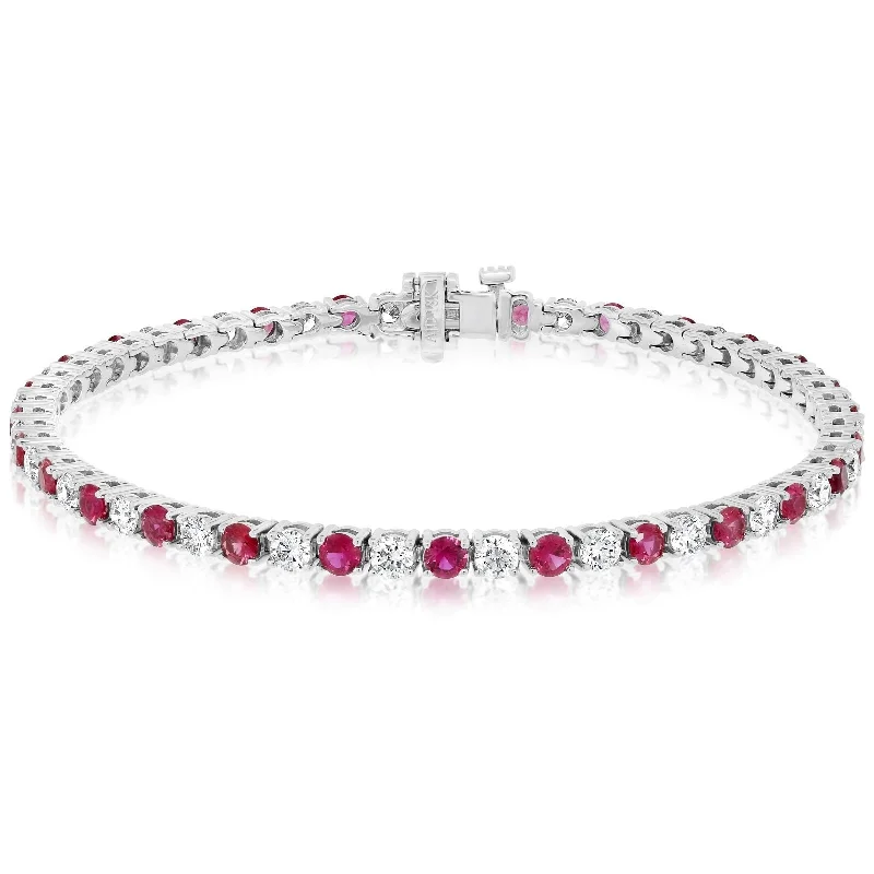 women’s adjustable charm bracelets -Ruby & Diamond Bracelet