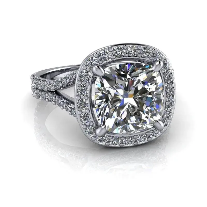 engagement rings with hidden halos for women -Serenity No. 1 Moissanite Ring