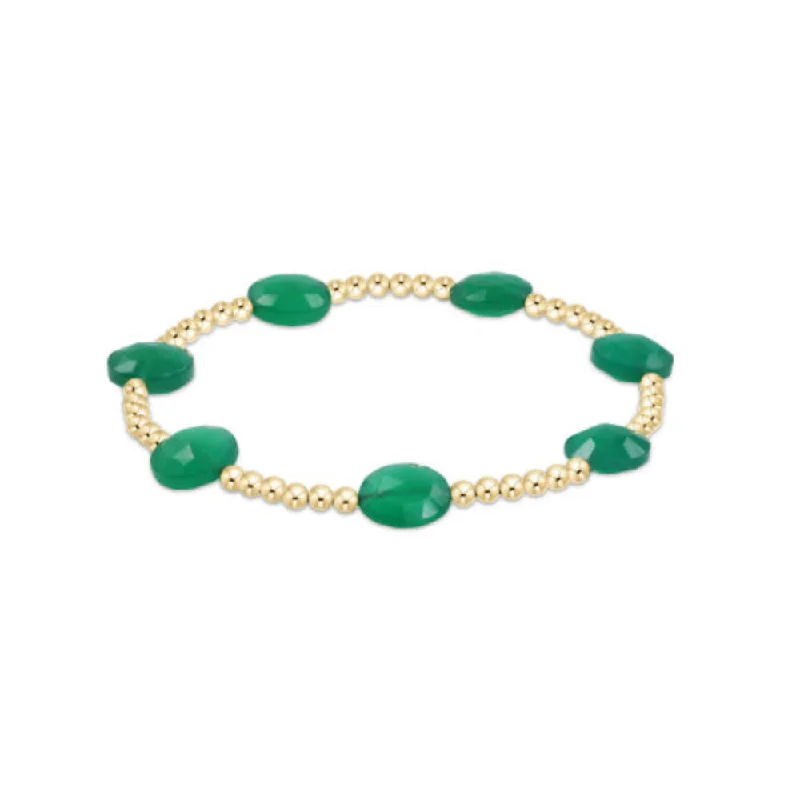 women’s sterling silver bracelets -enewton 7.25" extends Admire Gold 3mm Bead Bracelet - Green Onyx