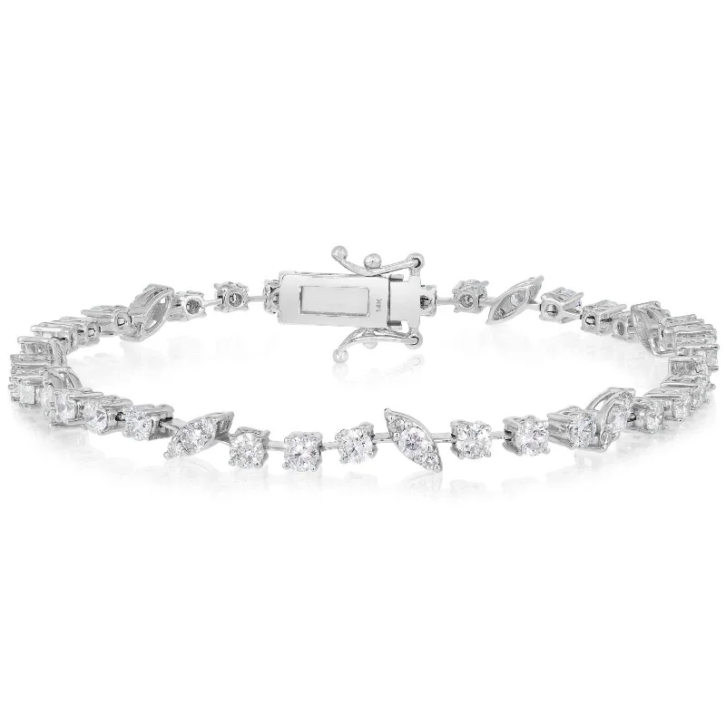 women’s friendship bangles -Diamond Cluster Bracelet