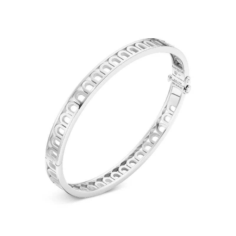 adjustable bracelets for women -L'Arc Treille Bangle PM, 18k White Gold