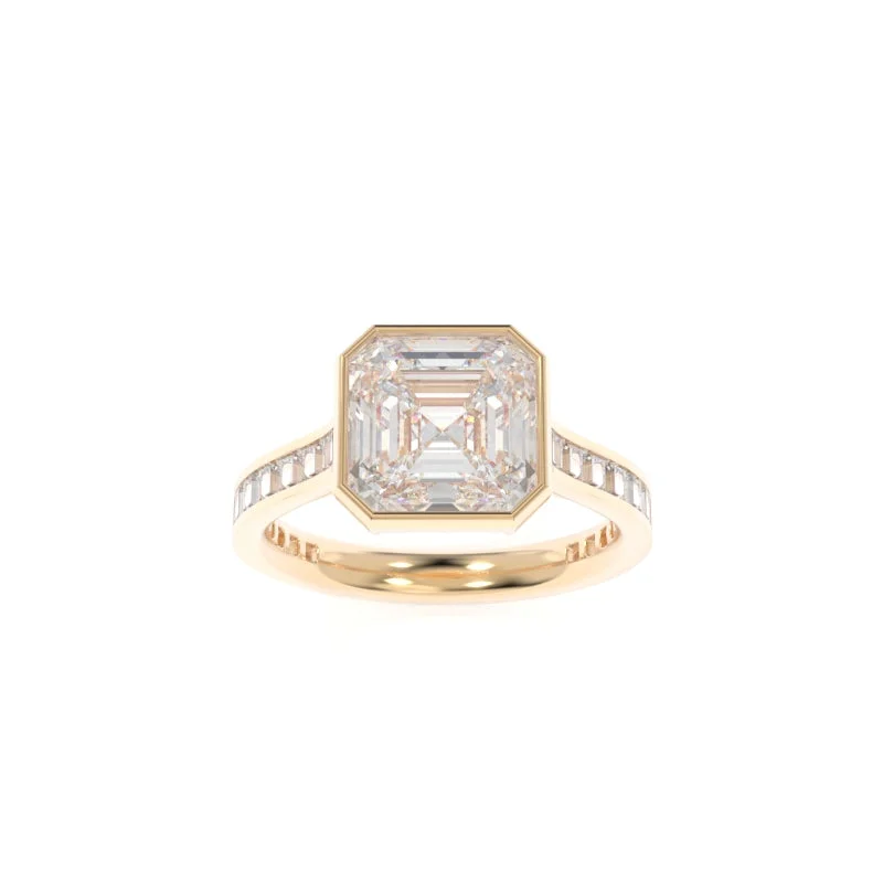 rose gold engagement rings with diamonds for women -Gwen Ring Asscher