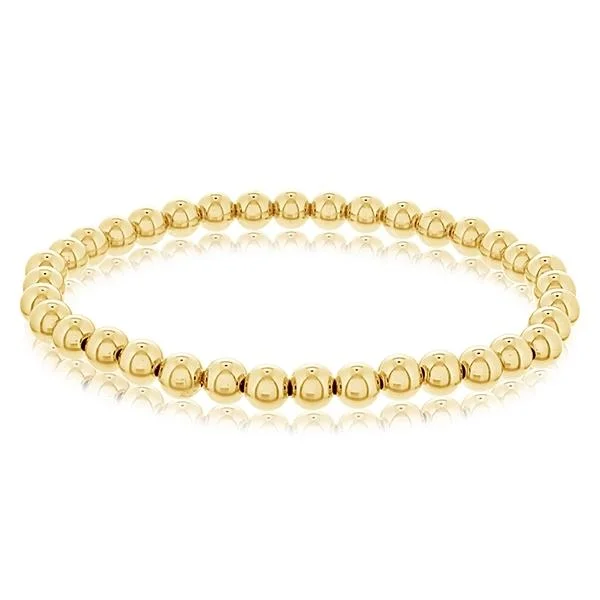 charm bracelets for women -5mm Gold Filled Bead Bracelet