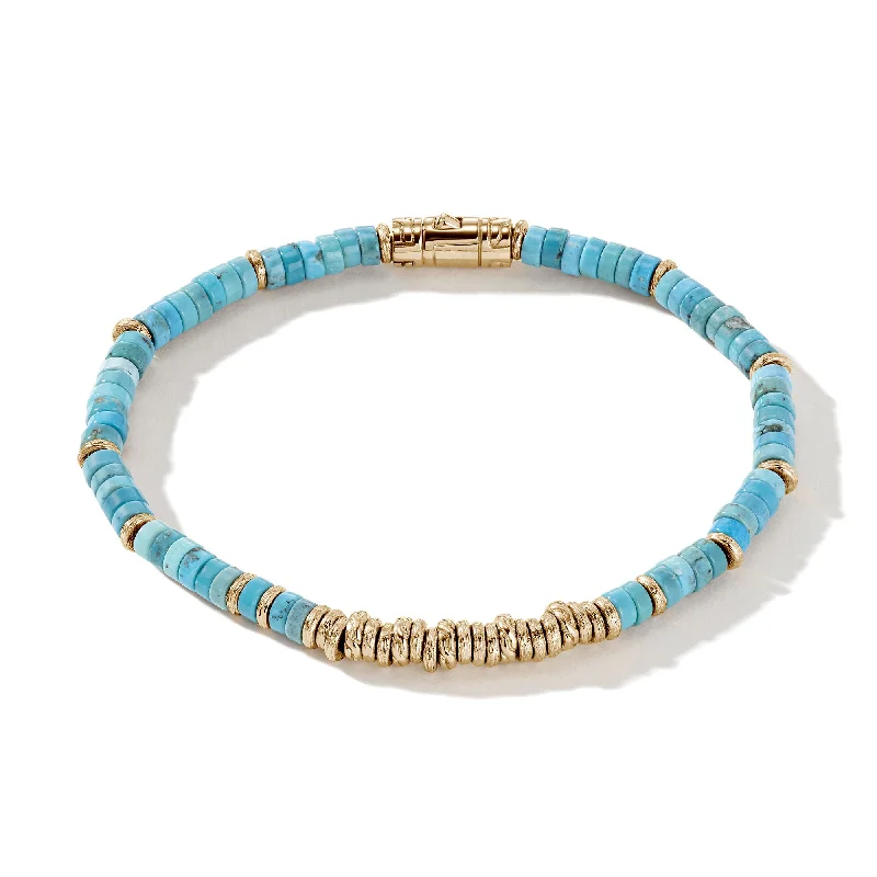 diamond bracelets for weddings -Heishi Beaded Bracelet - Turquoise