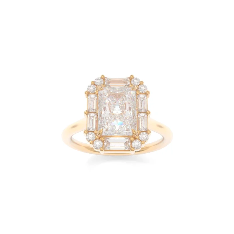 rose gold engagement rings with diamonds for women -Cordelia Solitaire Radiant