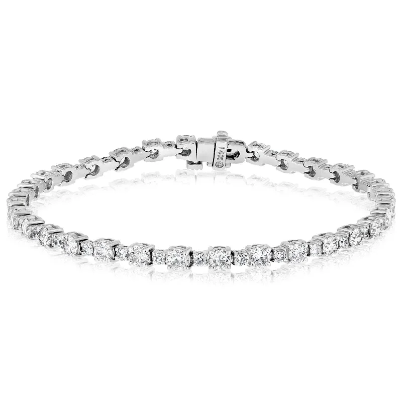 custom name bracelets for women -Alternating Diamond Fashion Bracelet